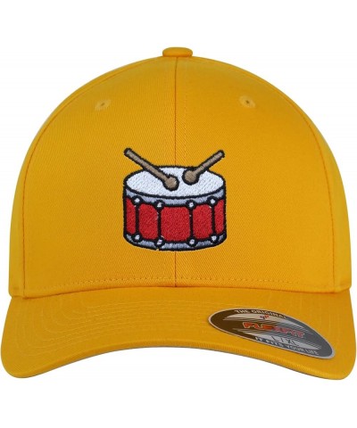 Flexfit Drum Embroidered Baseball Cap High School Band Yellow $12.89 Baseball Caps