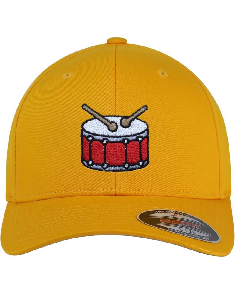 Flexfit Drum Embroidered Baseball Cap High School Band Yellow $12.89 Baseball Caps