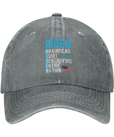 Braindead Idiot Destroying Entire Nation Anti Biden Gas Prices Baseball Cap Adult Hat Cowboy hat Trucker hat Black Gray $11.7...