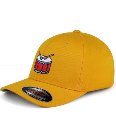 Flexfit Drum Embroidered Baseball Cap High School Band Yellow $12.89 Baseball Caps