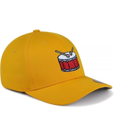 Flexfit Drum Embroidered Baseball Cap High School Band Yellow $12.89 Baseball Caps