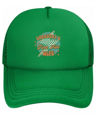 Somebody's Fine Ass Wife Funny Trucker Hat Adjustable Mesh Baseball Cap Adult Men Women Green $11.78 Baseball Caps