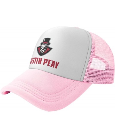 Austin Peay State University Trucker Hats for Both Men and Women - Mesh Baseball Snapback Hats Pink $9.44 Baseball Caps