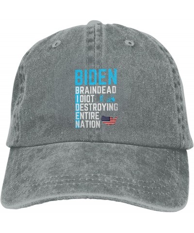 Braindead Idiot Destroying Entire Nation Anti Biden Gas Prices Baseball Cap Adult Hat Cowboy hat Trucker hat Black Gray $11.7...