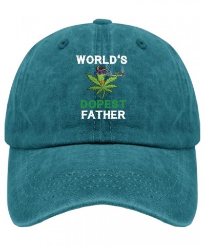 Workout Hats for Men Sunflower Athletic Hats for Women's Summer Cap Trendy Worlds dopests dad Gym Hats Cyan Blue $7.79 Baseba...