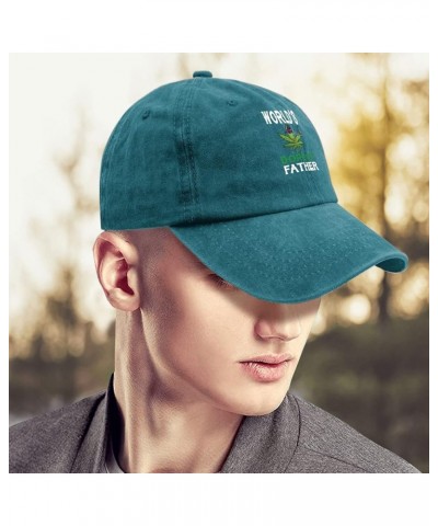 Workout Hats for Men Sunflower Athletic Hats for Women's Summer Cap Trendy Worlds dopests dad Gym Hats Cyan Blue $7.79 Baseba...