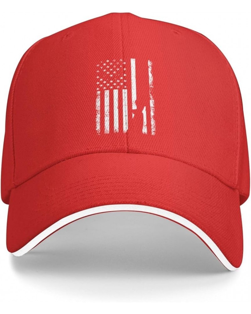 Patriotic Deer Hunting Flag U.S. Flag Baseball Cap Sandwich Brim Hats for Men Women Adjustable Caps Red $11.48 Baseball Caps