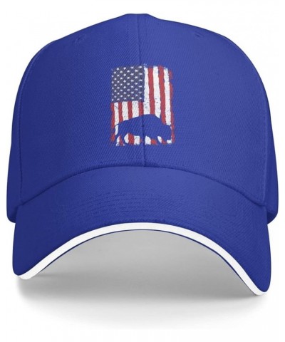 American Flag Bison Gifts Baseball Hats for Men Women Black Trucker Hat Sun Hats Fishing Hat Dad Hat Baseball Caps Blue $9.68...