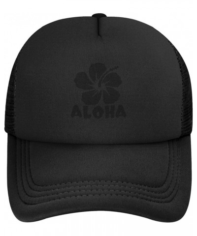 Hawaii Aloha Hibiscus Flower Unisex Trucker Hats Mesh Hats Sport Baseball Caps Adjustable Fashion Hat Black $8.69 Baseball Caps