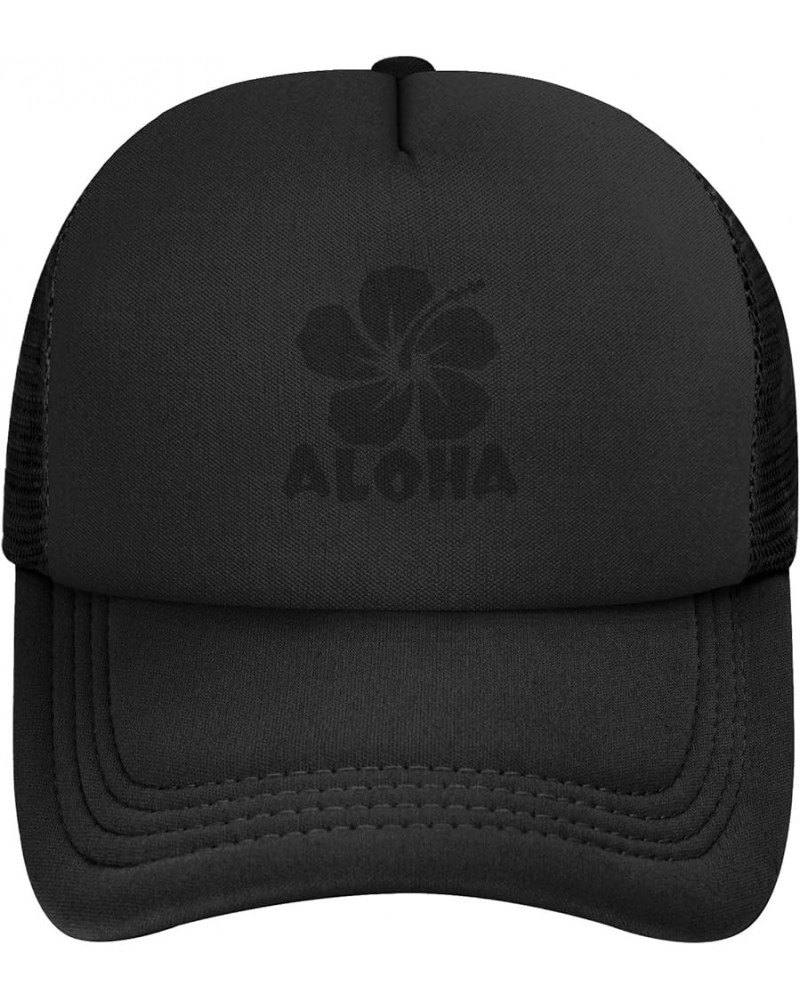 Hawaii Aloha Hibiscus Flower Unisex Trucker Hats Mesh Hats Sport Baseball Caps Adjustable Fashion Hat Black $8.69 Baseball Caps