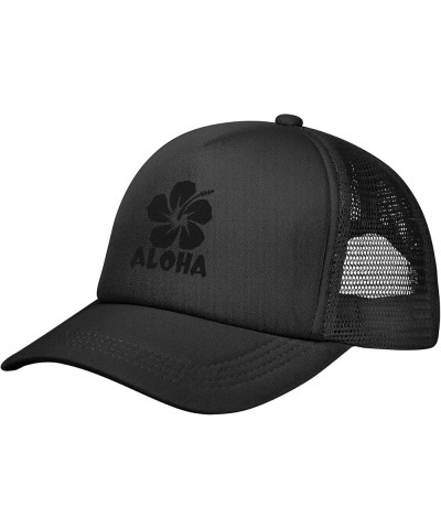 Hawaii Aloha Hibiscus Flower Unisex Trucker Hats Mesh Hats Sport Baseball Caps Adjustable Fashion Hat Black $8.69 Baseball Caps