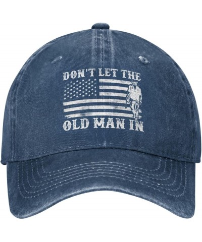 Don't let The Old Man in Vintage American Flag Baseball Hat Vintage Washed Cap Adjustable Strap for Men Women Navy Blue 1 $12...