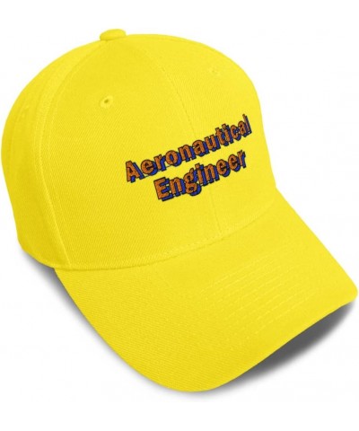 Custom Baseball Cap Aeronautical Engineer Aeronautical Acrylic Aviation Dad Hats for Men and Women Yellow Design Only $14.30 ...