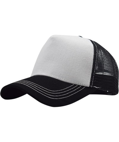 Unisex Baseball Cap,Dad Hats,Snapback Baseball Cap for Men and Women, Adjustable Mesh Hat Outdoor Trucker Cap White $4.27 Bas...