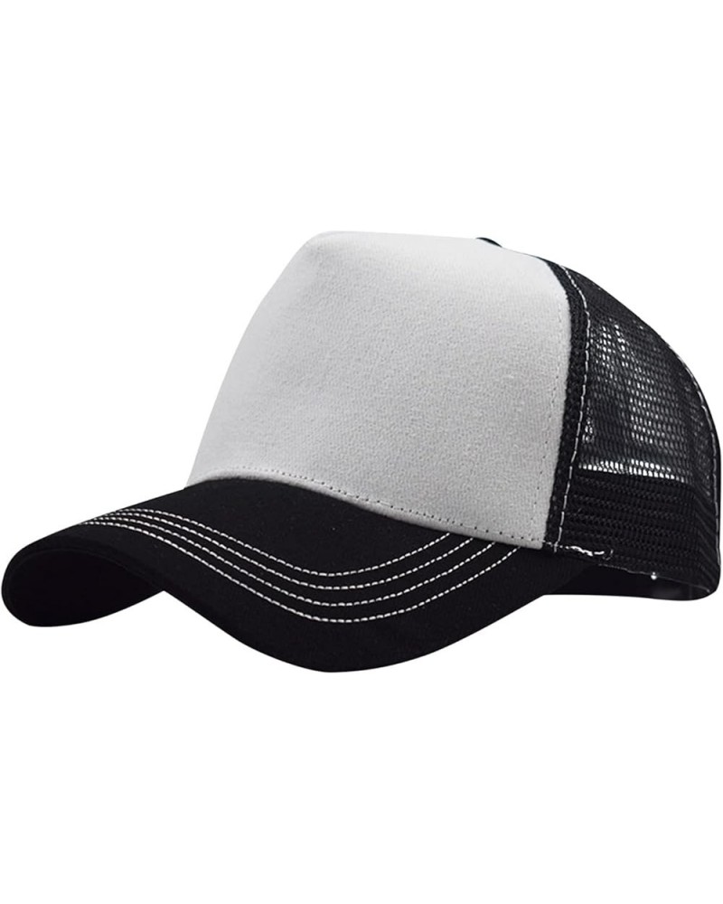 Unisex Baseball Cap,Dad Hats,Snapback Baseball Cap for Men and Women, Adjustable Mesh Hat Outdoor Trucker Cap White $4.27 Bas...