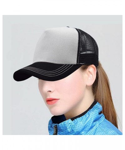 Unisex Baseball Cap,Dad Hats,Snapback Baseball Cap for Men and Women, Adjustable Mesh Hat Outdoor Trucker Cap White $4.27 Bas...