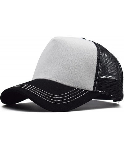 Unisex Baseball Cap,Dad Hats,Snapback Baseball Cap for Men and Women, Adjustable Mesh Hat Outdoor Trucker Cap White $4.27 Bas...