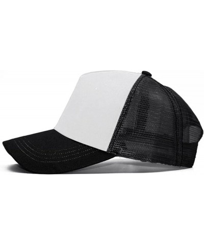 Unisex Baseball Cap,Dad Hats,Snapback Baseball Cap for Men and Women, Adjustable Mesh Hat Outdoor Trucker Cap White $4.27 Bas...