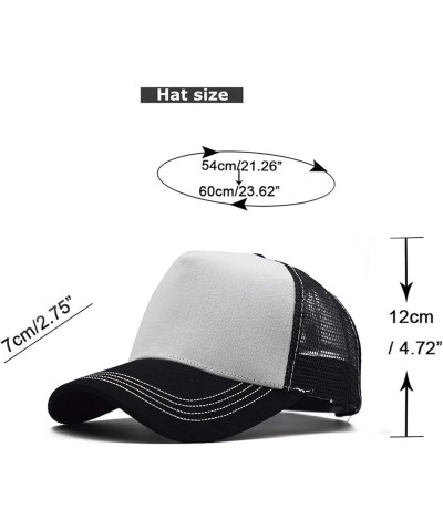 Unisex Baseball Cap,Dad Hats,Snapback Baseball Cap for Men and Women, Adjustable Mesh Hat Outdoor Trucker Cap White $4.27 Bas...