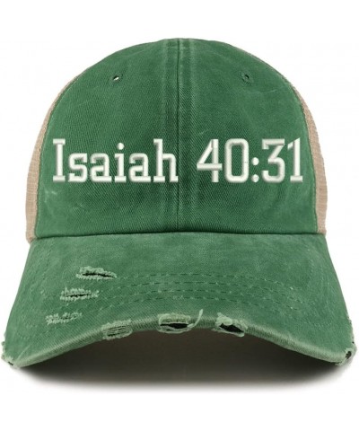 Isaiah 40:31 Frayed Bill Trucker Mesh Back Cap Kelly Green $14.74 Baseball Caps