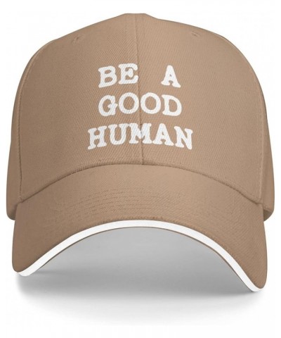 Be A Good Human Gifts Baseball Cap Men Trucker Hat Women Baseball Hat Sun Hat Dad Cap Fishing hat Black Natural $11.56 Baseba...