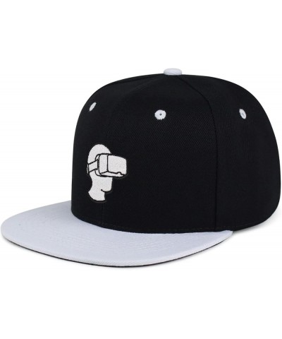 Virtual Reality Hip-Hop Snapback Hat Embroidered Baseball Cap VR 23. Black/White $10.24 Baseball Caps