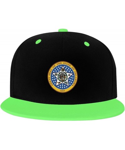 Seal of Oklahoma Snapback Hat for Men Women Baseball Cap Trucker Flat Bill Hats Dad Caps Green $12.85 Baseball Caps