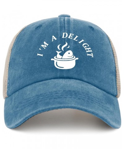 I'm A Delight Hat for Men Fashion Funny Sarcastic Cycling Caps Men AllBlack Cap Fashion Unique Gifts for New Job Lake Blue $1...