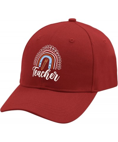 Cowboy hat Center Teacher Men's Sun hat Mens Trucker hat Gifts for Girlfriends Golf Cap Red $10.93 Cowboy Hats