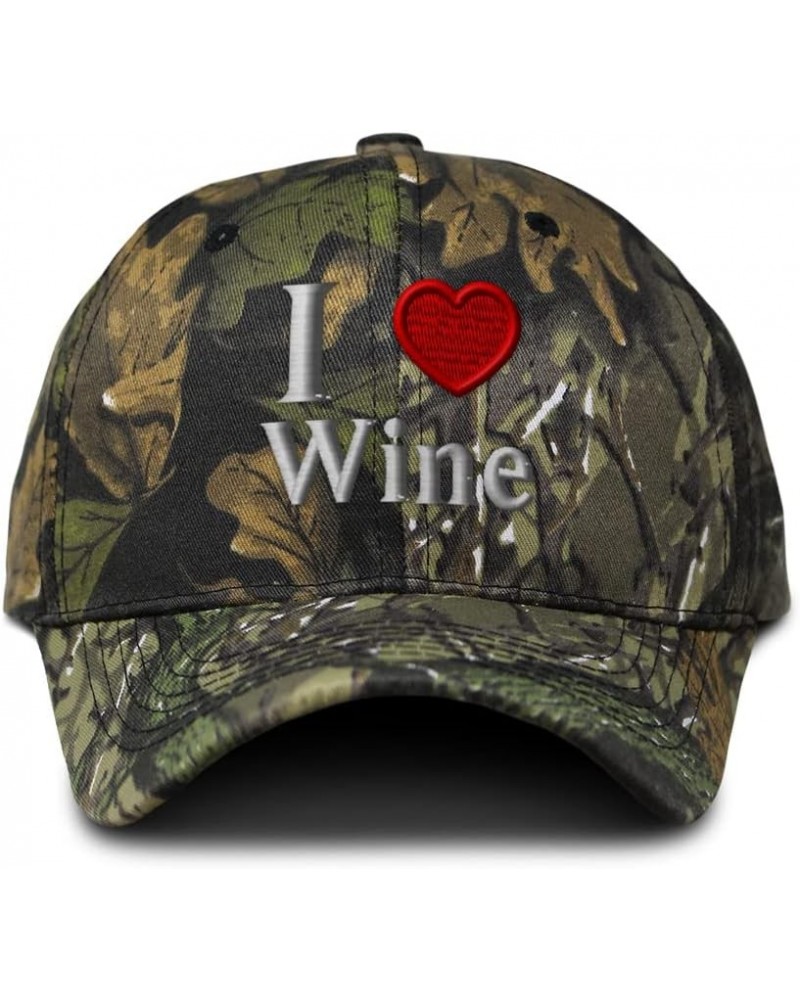 Custom Camo Baseball Cap I (Love) Wine Red Heart Hobbies Lovers Cotton Forest Tree Green Design Only $13.44 Baseball Caps