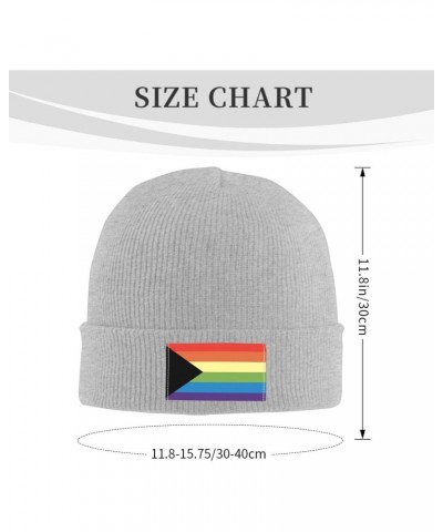 Demisexual Gay Pride Flag LGBTQ Cozy Knit Beanie Hats - Stay Warm in Style Gray $11.29 Skullies & Beanies