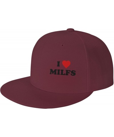 I Love Milfs Mother s Day Funny I Heart Milfs Baseball Cap Men Trucker Hat Women Dad Hat Sun Hat Ponytail Hat Black Dark Red ...