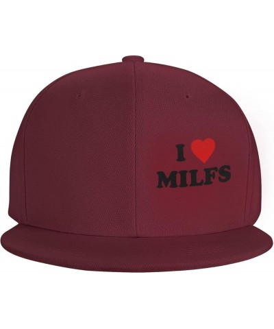 I Love Milfs Mother s Day Funny I Heart Milfs Baseball Cap Men Trucker Hat Women Dad Hat Sun Hat Ponytail Hat Black Dark Red ...