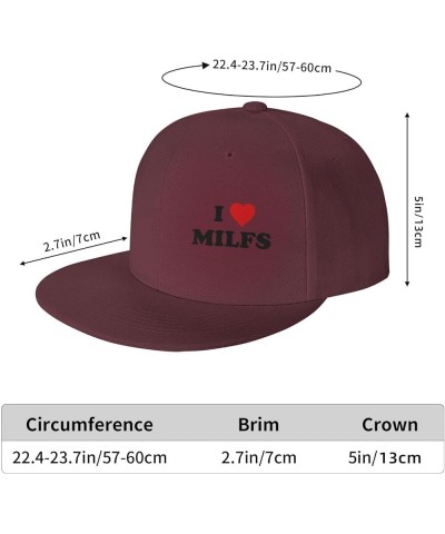 I Love Milfs Mother s Day Funny I Heart Milfs Baseball Cap Men Trucker Hat Women Dad Hat Sun Hat Ponytail Hat Black Dark Red ...