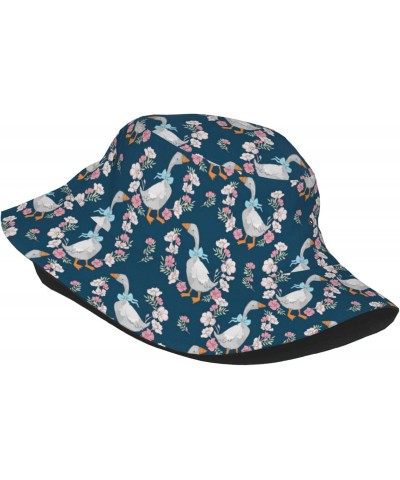 Fisherman Hat for Women and Men Cute Goose Flowers Sun Hat Foldable Bucket Hat Fashion Summer Hat $16.44 Bucket Hats