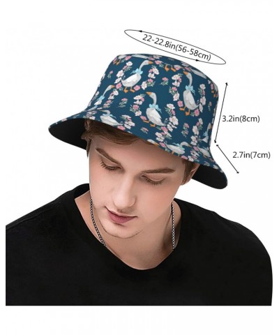 Fisherman Hat for Women and Men Cute Goose Flowers Sun Hat Foldable Bucket Hat Fashion Summer Hat $16.44 Bucket Hats