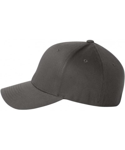 Wooly Combed Twill Fitted Baseball Cap Darkgrey $15.98 Baseball Caps