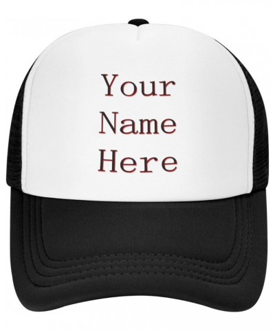 Custom Caps Your Custom Here,Custom Text Hats,Add Your Own Text and Design,Classic Mens Womens Trucker Hat Black $7.63 Baseba...