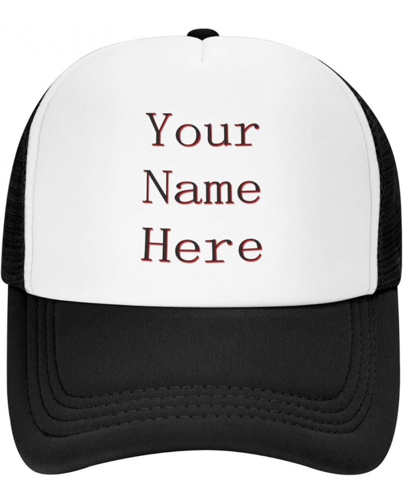 Custom Caps Your Custom Here,Custom Text Hats,Add Your Own Text and Design,Classic Mens Womens Trucker Hat Black $7.63 Baseba...