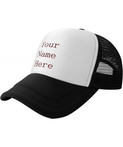 Custom Caps Your Custom Here,Custom Text Hats,Add Your Own Text and Design,Classic Mens Womens Trucker Hat Black $7.63 Baseba...