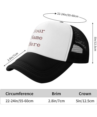 Custom Caps Your Custom Here,Custom Text Hats,Add Your Own Text and Design,Classic Mens Womens Trucker Hat Black $7.63 Baseba...