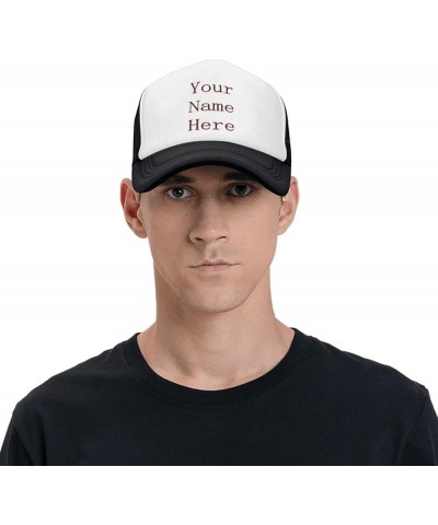 Custom Caps Your Custom Here,Custom Text Hats,Add Your Own Text and Design,Classic Mens Womens Trucker Hat Black $7.63 Baseba...