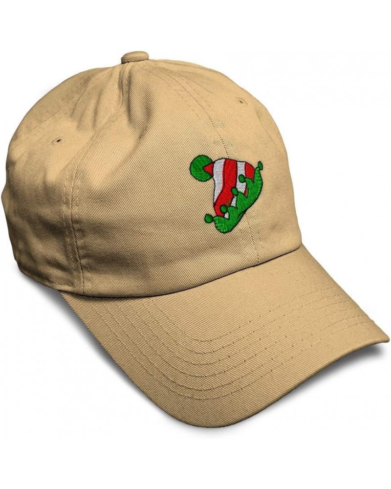 Soft Baseball Cap Elf Hat Embroidery B Christmas Elf Hat Twill Cotton Dad Hats for Men & Women Khaki Design Only $12.18 Baseb...