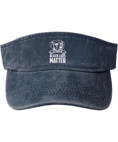 Black Labs Matter Labrador Sport Sun Visor Hats for Men & Women Empty Top Baseball Cap Sunscreen Visor Caps,Black Navy Blue $...