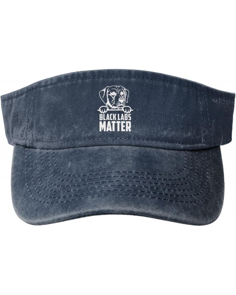 Black Labs Matter Labrador Sport Sun Visor Hats for Men & Women Empty Top Baseball Cap Sunscreen Visor Caps,Black Navy Blue $...