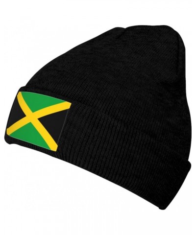 Flag of Jamaica Knitted Hat Cold Weather Hat Warm Brimless hat Elastic Force Caps Black $9.68 Skullies & Beanies