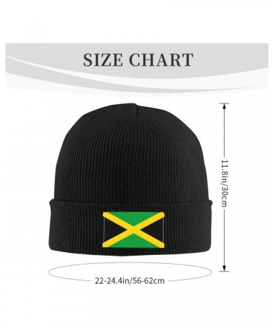 Flag of Jamaica Knitted Hat Cold Weather Hat Warm Brimless hat Elastic Force Caps Black $9.68 Skullies & Beanies