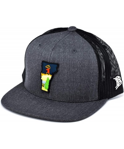 'The 14 PVC' Vermont Patch Hat Flat Trucker - One Size Fits All Charcoal/Black $15.75 Baseball Caps