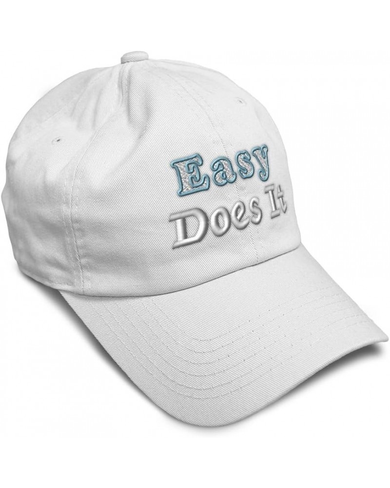 Soft Baseball Cap Easy Does It Cotton Dad Hats for Men & Women White $13.34 Baseball Caps