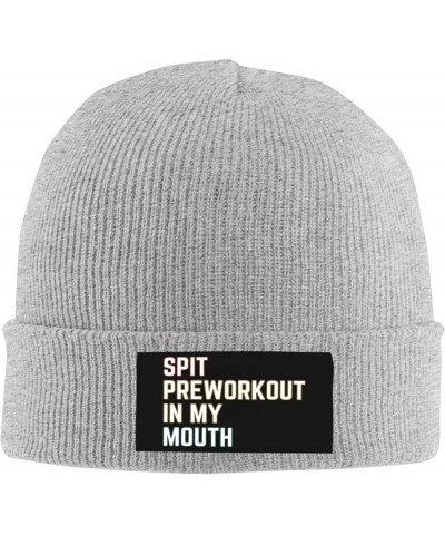 Spits-Preworkout in My Mouth Beanie Unisex Knit Hat Women Men Gift Winter Warm Cap Gray $9.45 Skullies & Beanies